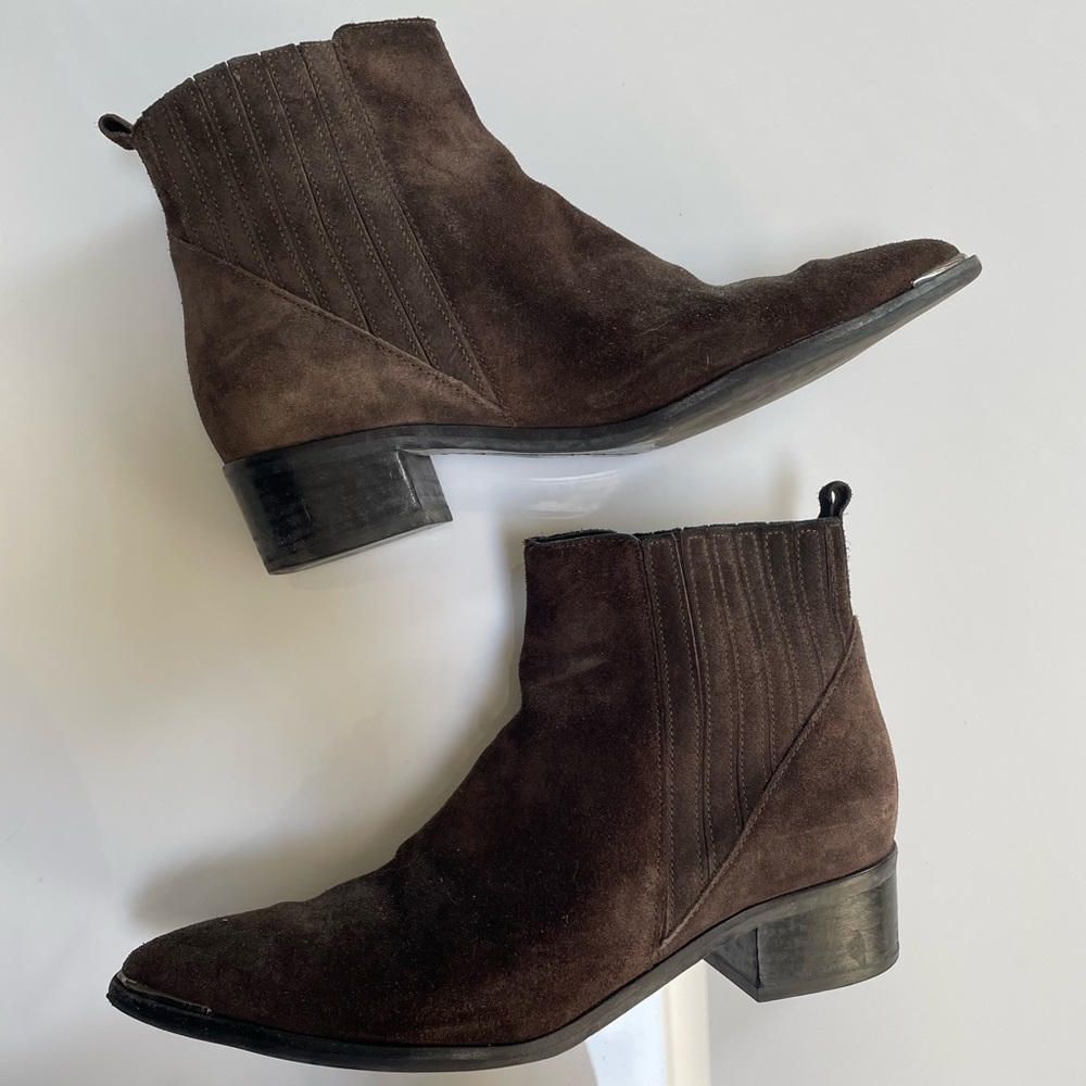 Marc Fisher Brown Pointed Toe Booties